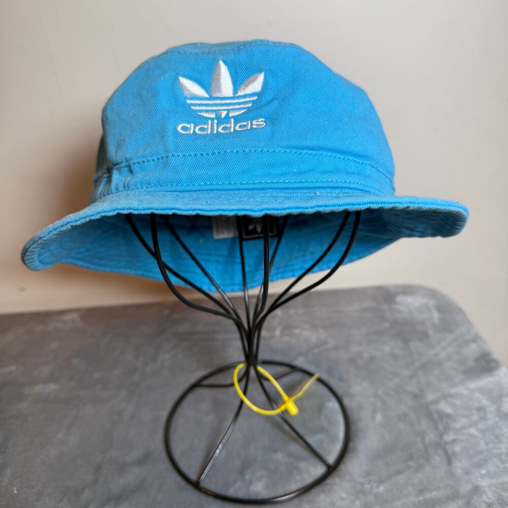 Y2K Adidas Originals Blue Trefoil Bucket Hat Streetwear Festival Cap